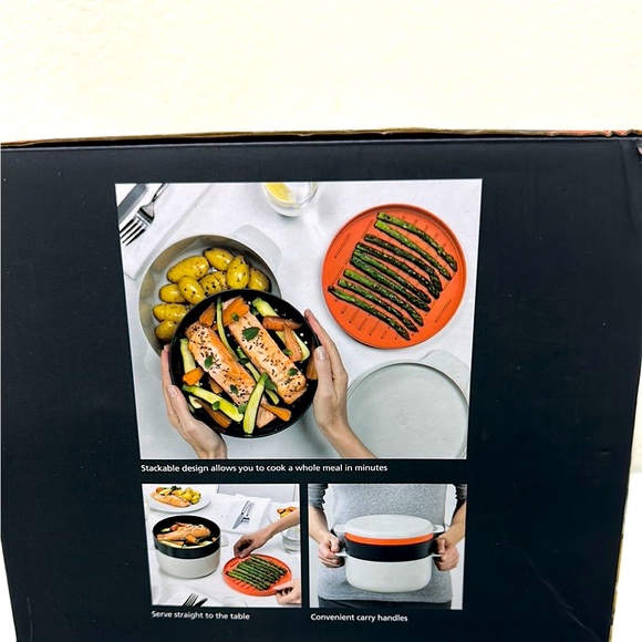Joseph Joseph M Cuisine Microwave 4 piece Stackable Cooking Set - NWOT - Picture 3 of 9